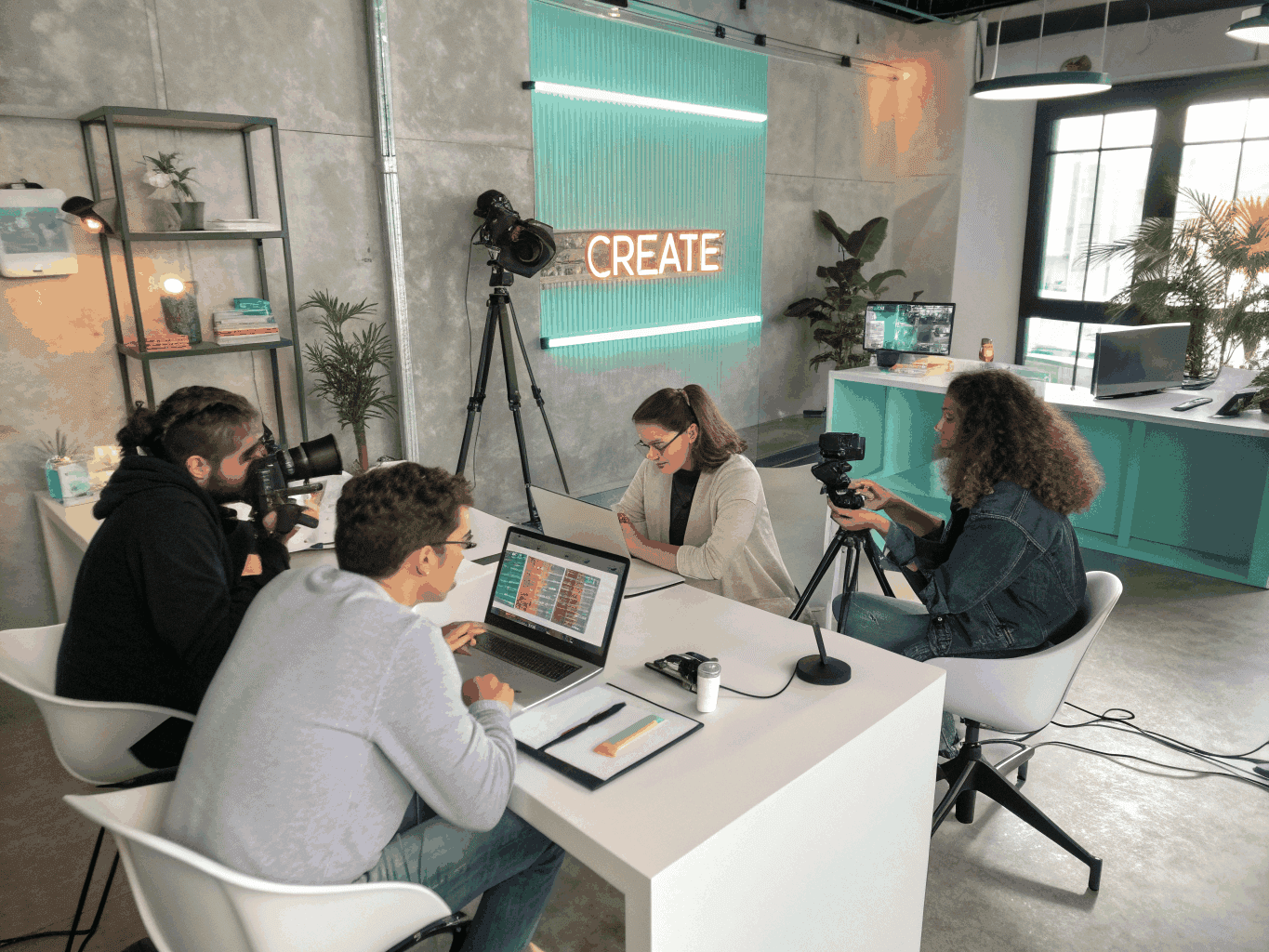 Makers collaborating at a workshop